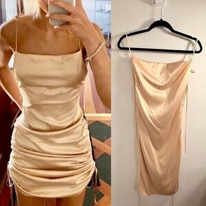 LEAU CABO Satin Mini Dress